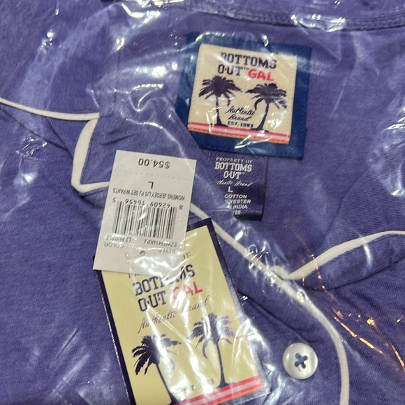 Bottoms out GAL NWT women’s jersey long sleeve PJ pajama set with pants Large - Picture 2 of 7